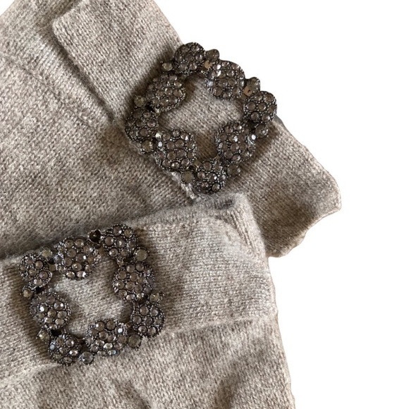 Max&Moi Paris Jeweled Wool Cashmere Blend Gloves NWT - Picture 5 of 8